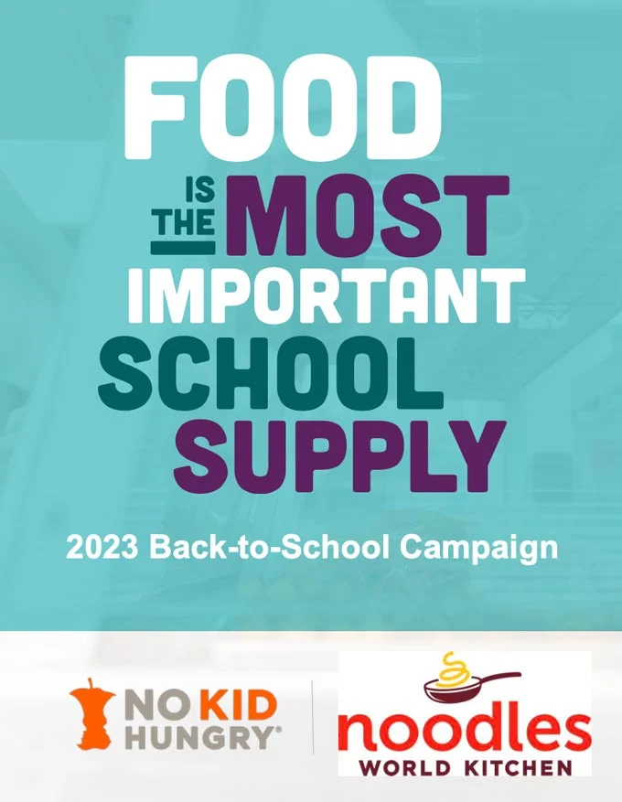 Noodles & Company giveback program with No Kid Hungry