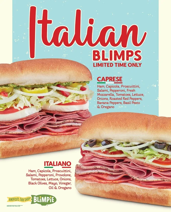 Blimpie Caps Off The Year With Two New Italian Subs Available For A Limited Time