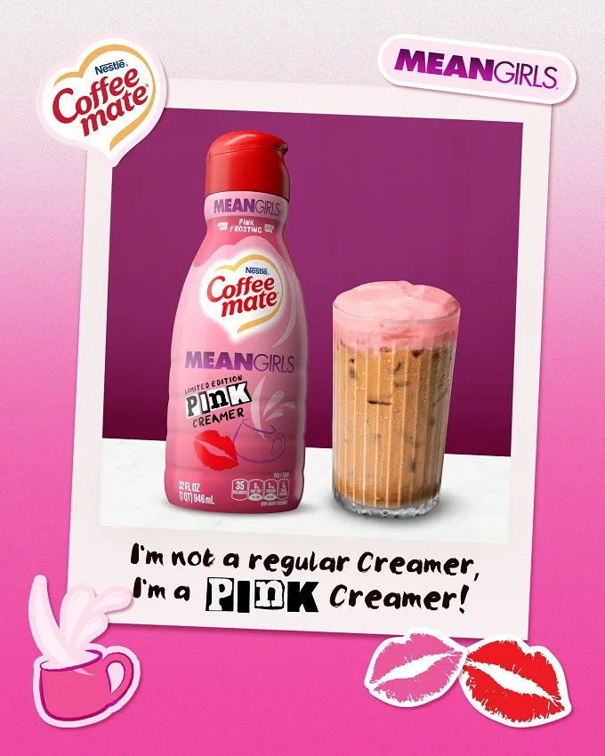 That's So Fetch! Coffee Mate® Debuts Mean Girls Limited-Time Offering, The First-Ever Pink Coffee Creamer