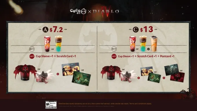 CoCo Tea x Diablo IV Collab - Themed Drinks and Merchandises
