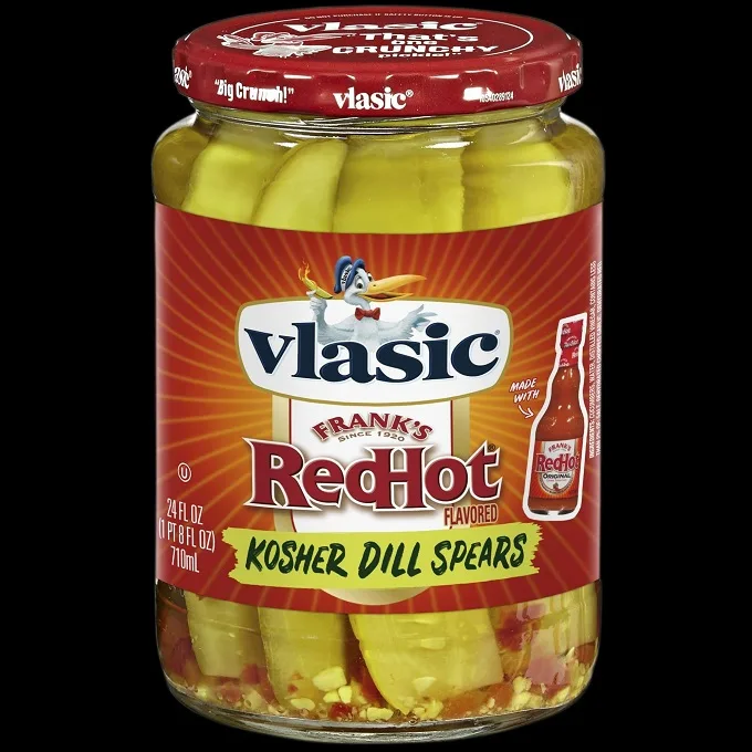 Vlasic Pickles and Frank's Redhot New Hot and Spicy Kosher Dill Pickles