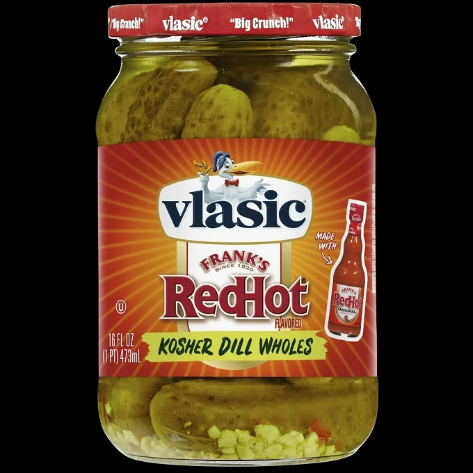 Vlasic Pickles and Frank's Redhot New Hot and Spicy Kosher Dill Pickles