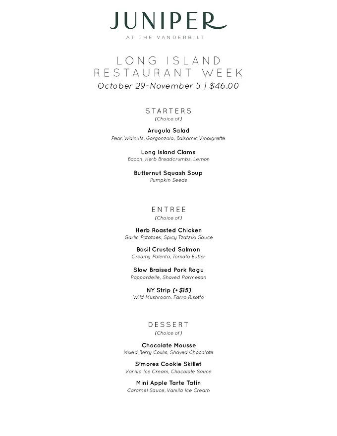 Long Island Restaurant Week 2023 Fall Edition Menus, Dates