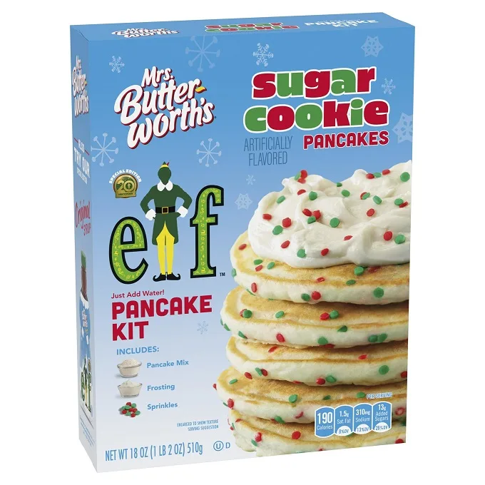 Mrs. Butterworth's "Elf"-themed Sugar Cookie Pancake Mix Kit