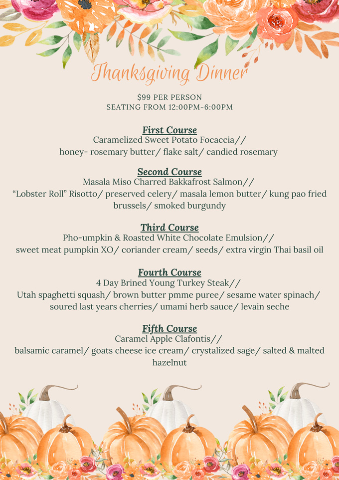 Thanksgiving Salt Lake City 2023: Dinner, Turkey to Go, Restaurants