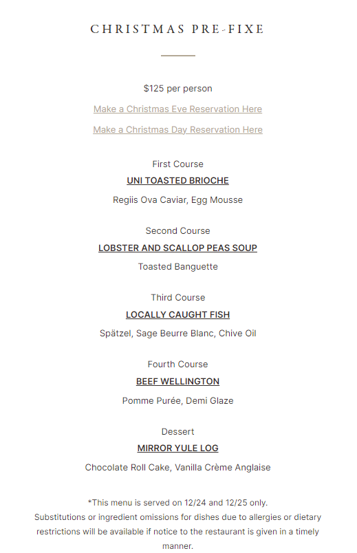 Christmas Honolulu 2023: Dinner, Turkey to Go, Restaurants