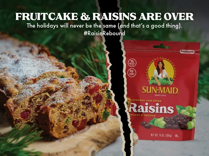 Sun-Maid Breaks Up with Fruitcake This Holiday Season