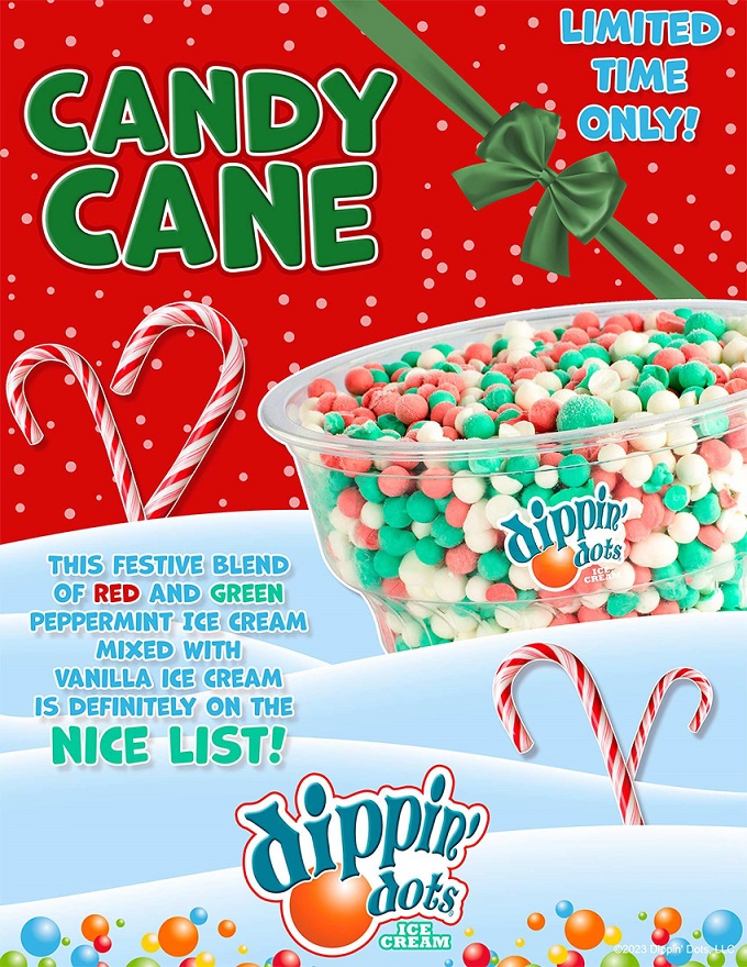 Dippin' Dots LimitedTime Only Candy Cane Flavor Foodgressing