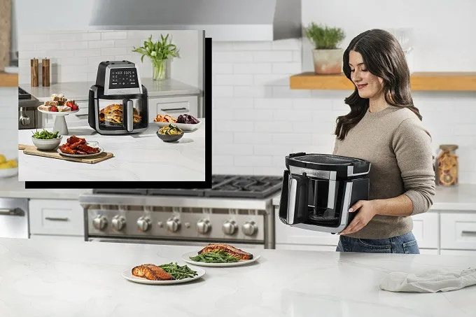 Gourmia's New Fry 'n Fold Digital Air Fryer Takes Up Half The Storage Space