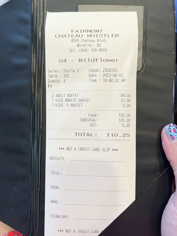 Review:  Fairmont Chateau Whistler Alpine Breakfast Buffet