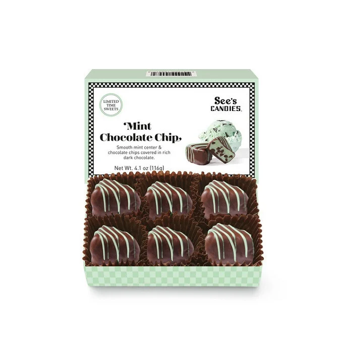 See's Candies Debuts New Mint Chocolate Chip Piece