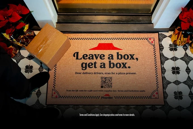 Pizza Hut Launches "Reverse Delivery" Doormat To Gift Pizza To Delivery Drivers