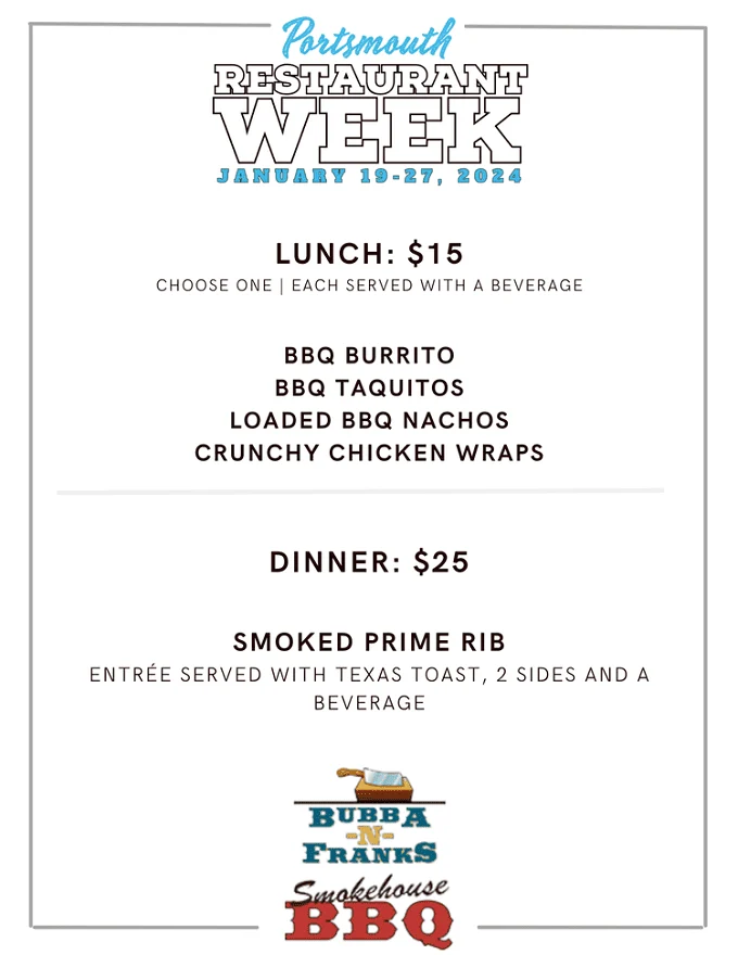 Portsmouth Restaurant Week 2024 Menus Dates Foodgressing   Bubba N Franks Smokehouse BBQ Lunch Dinner .webp