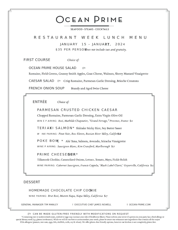 Metropolitan Washington Restaurant Week 2024 Winter Highlights