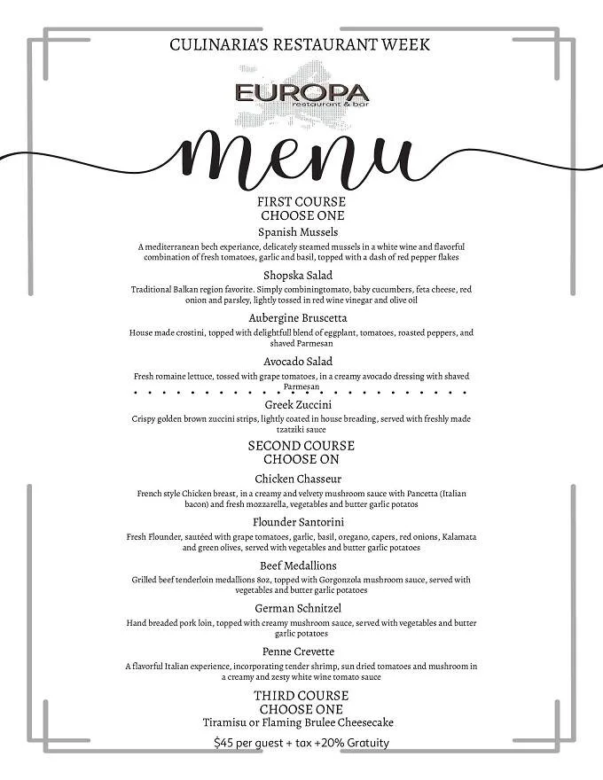 Restaurant Week 2024 Menus Dale Mignon