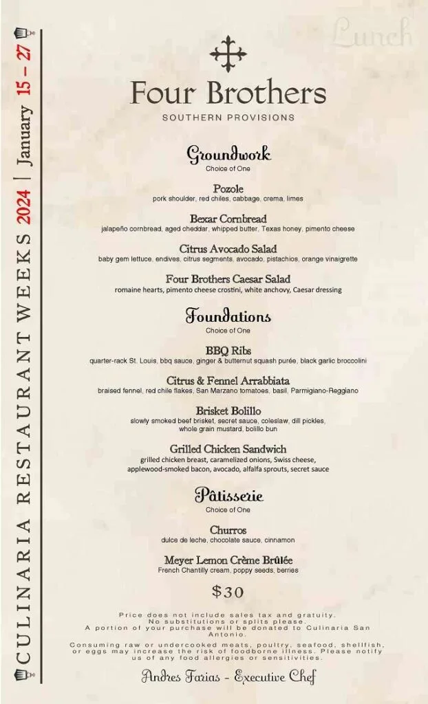 Culinaria Winter Restaurant Week 2024: Menus, Dates