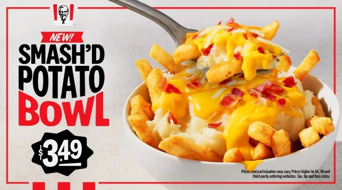 Kentucky Fried Chicken (KFC) Introduces New Smash'd Potato Bowls - A Next-Level Twist On The Fan-Favorite Famous Bowls