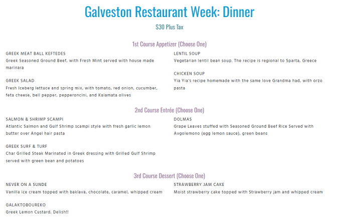 Galveston Restaurant Week 2024 Texas: Menus, Dates