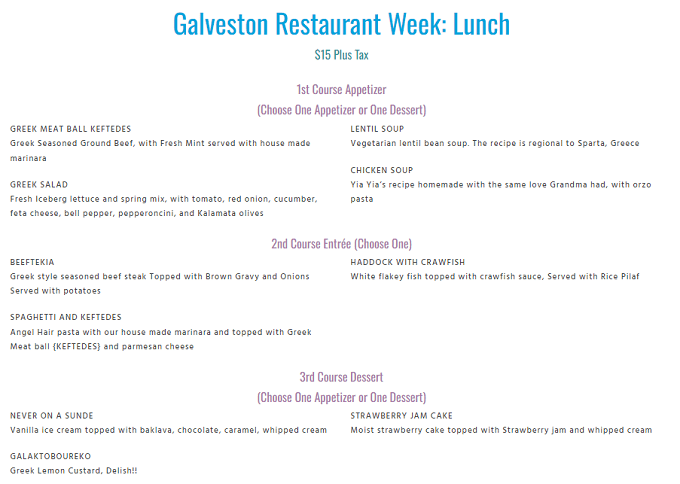 Galveston Restaurant Week 2024 Texas: Menus, Dates