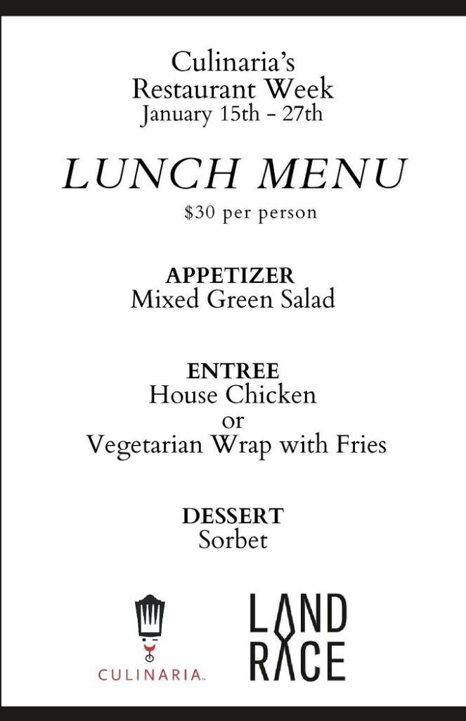 Culinaria Winter Restaurant Week 2024: Menus, Dates