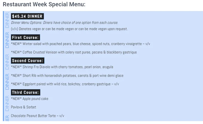 Pittsburgh Restaurant Week Winter 2024: Menus, Dates