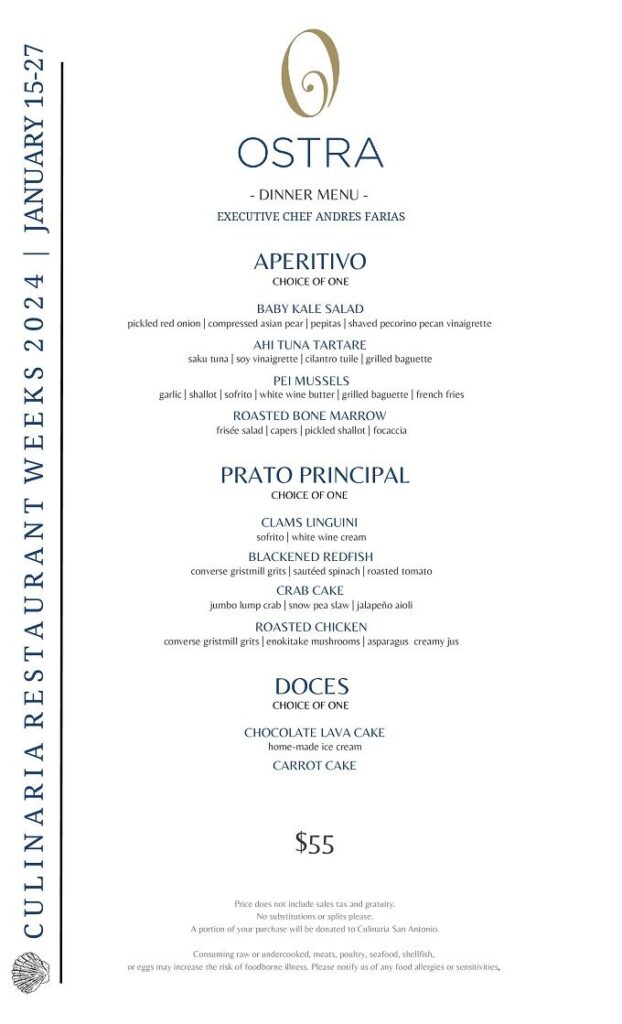 Culinaria Winter Restaurant Week 2024: Menus, Dates