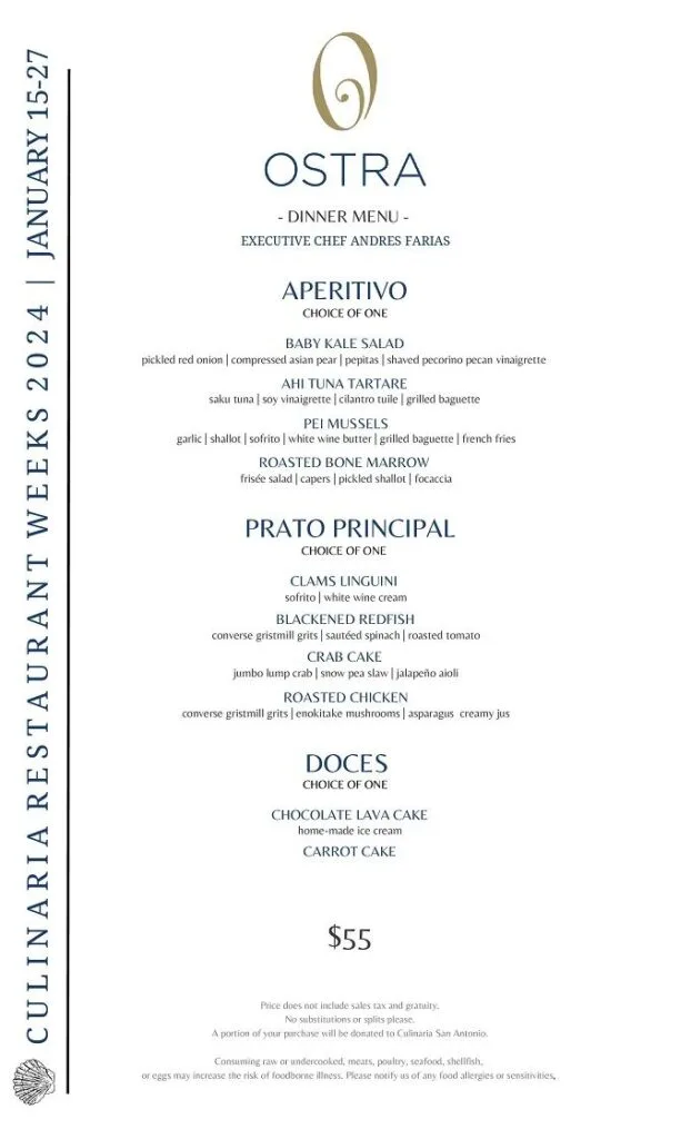 Culinaria Winter Restaurant Week 2024: Menus, Dates