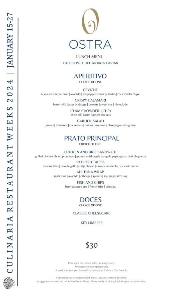 Culinaria Winter Restaurant Week 2024: Menus, Dates