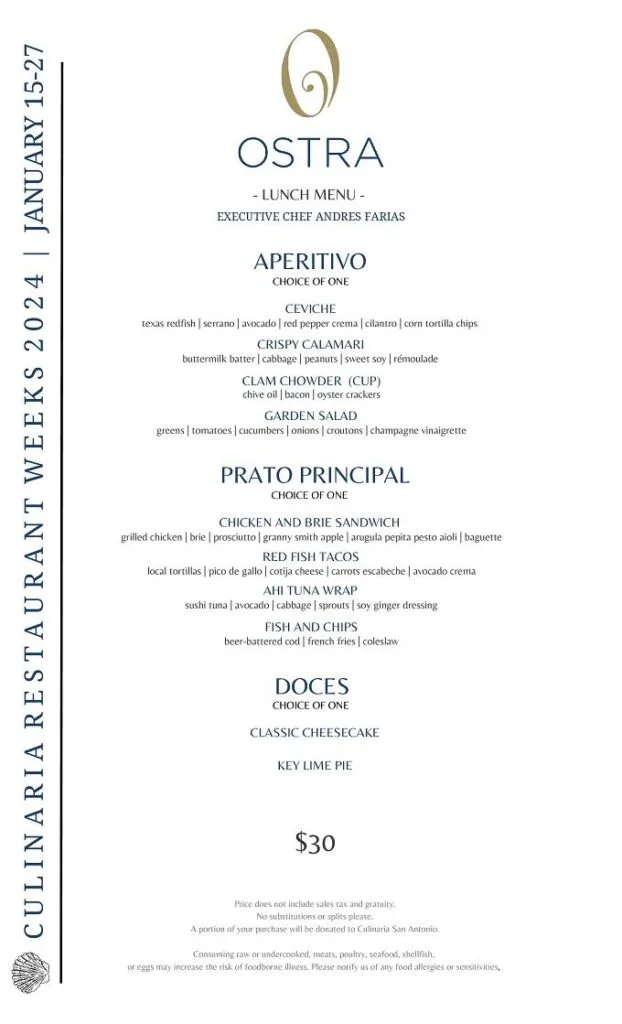 Culinaria Winter Restaurant Week 2024: Menus, Dates