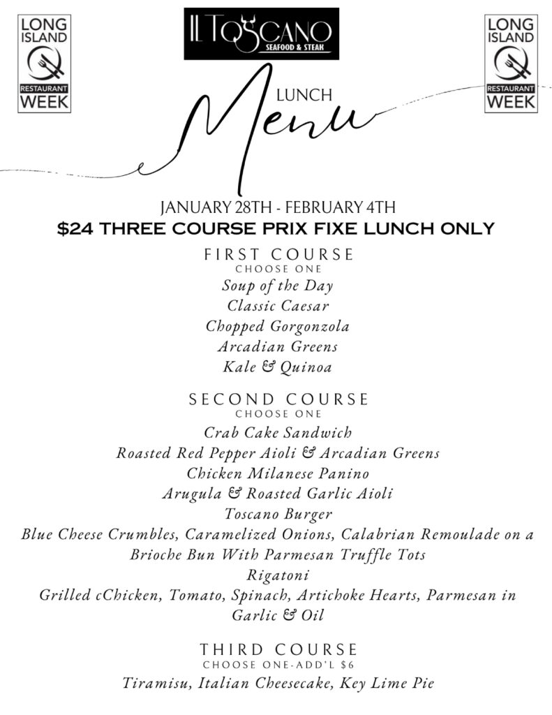 Long Island Restaurant Week 2024 Winter: Menus, Dates