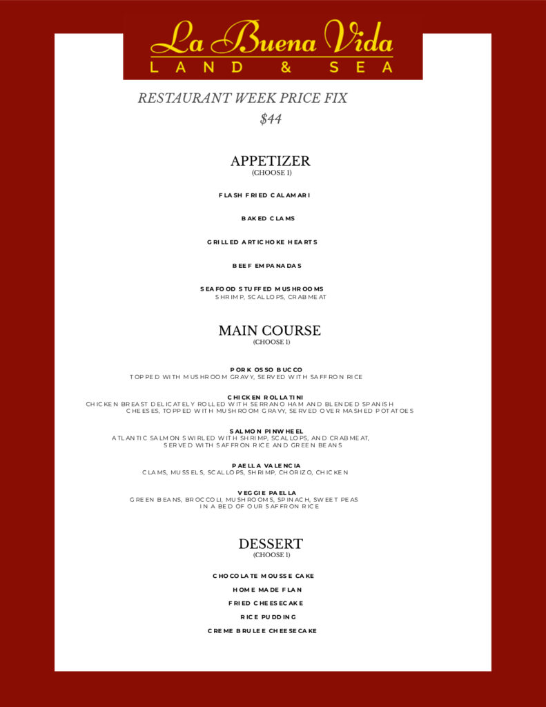 Long Island Restaurant Week 2024 Winter: Menus, Dates