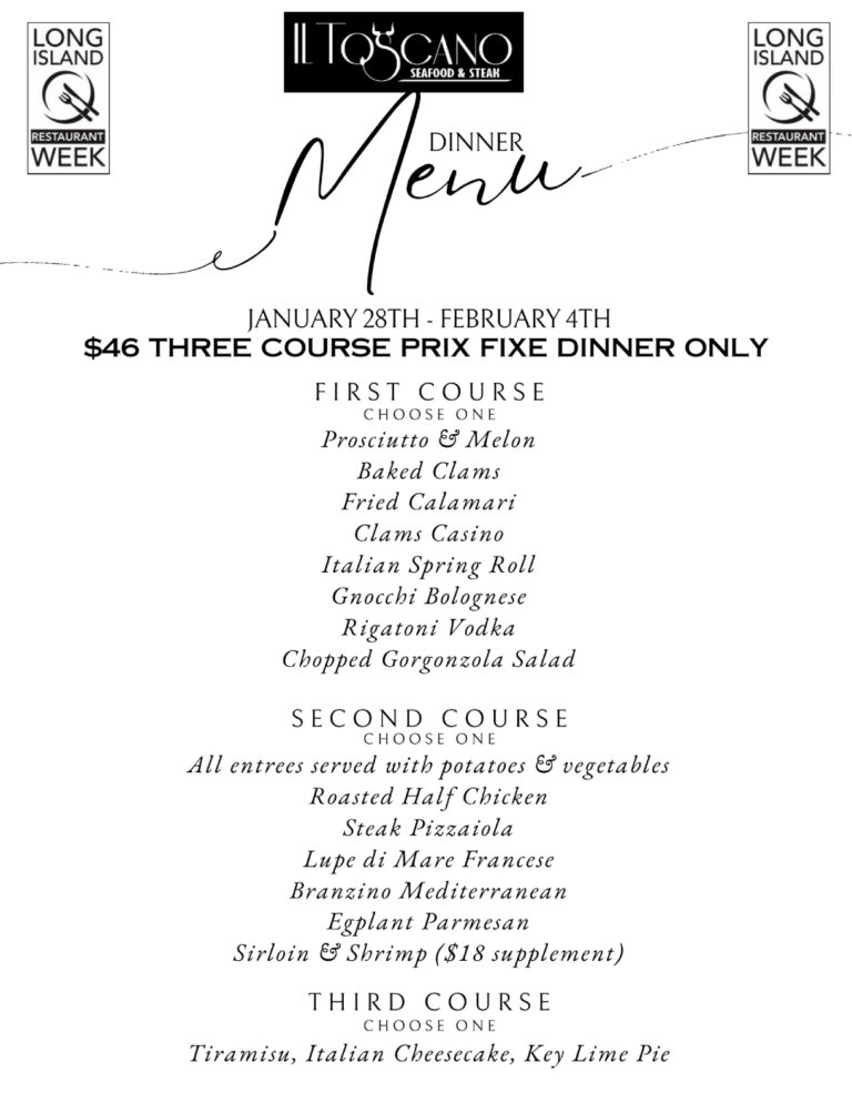 Long Island Restaurant Week 2024 Winter Menus, Dates Foodgressing