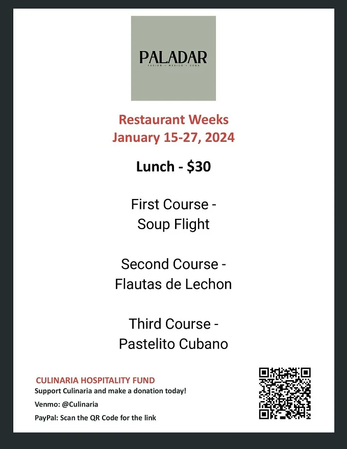 Culinaria Winter Restaurant Week 2024: Menus, Dates