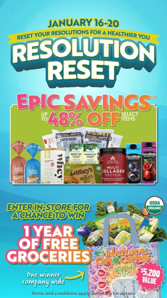 Natural Grocers Invites Customers to Annual Resolution Reset Event, January 16-20, 2024