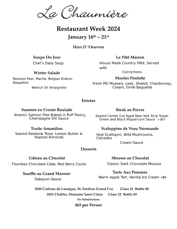 Metropolitan Washington Restaurant Week 2024 Winter Highlights