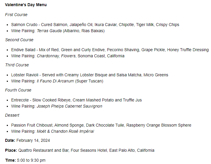 Valentine's Day San Francisco 2024 Restaurant, Hotel, Dinner - Foodgressing