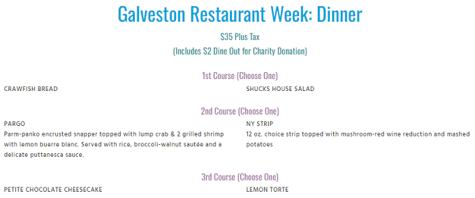 Galveston Restaurant Week 2024 Texas: Menus, Dates