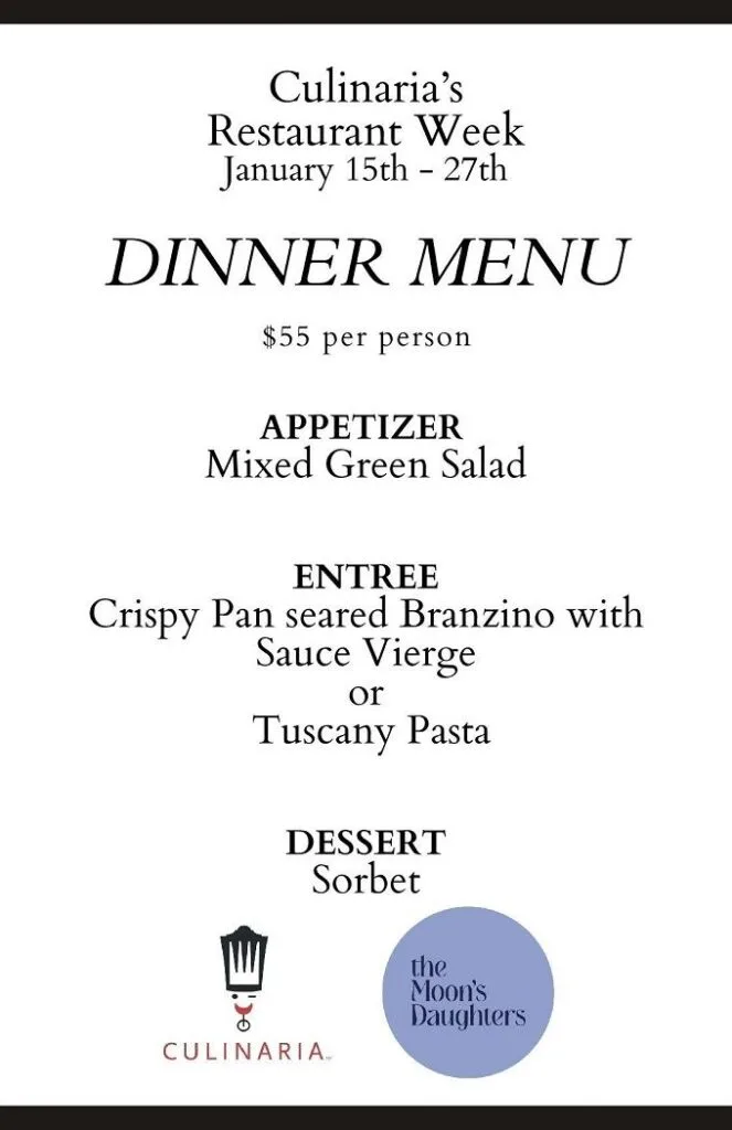 Culinaria Winter Restaurant Week 2024: Menus, Dates