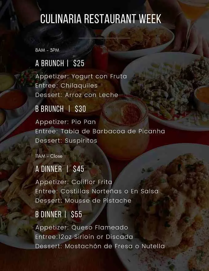 Culinaria Winter Restaurant Week 2024: Menus, Dates