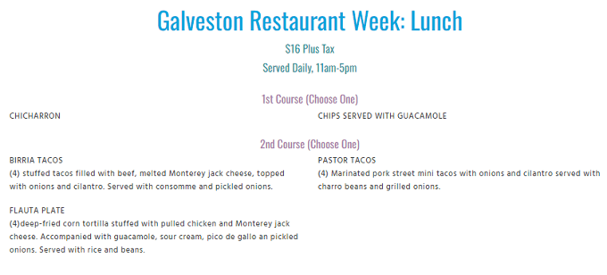 Galveston Restaurant Week 2024 Texas: Menus, Dates