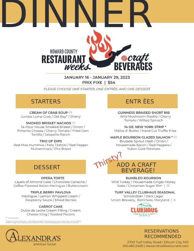 Howard County Restaurant Weeks 2024: Menus, Dates