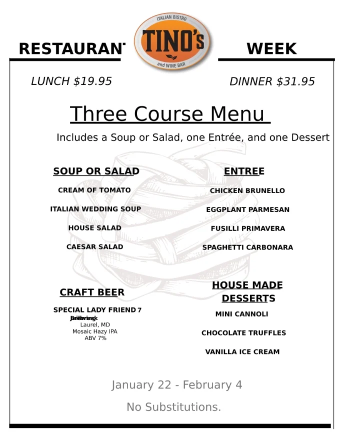 Howard County Restaurant Weeks 2024: Menus, Dates