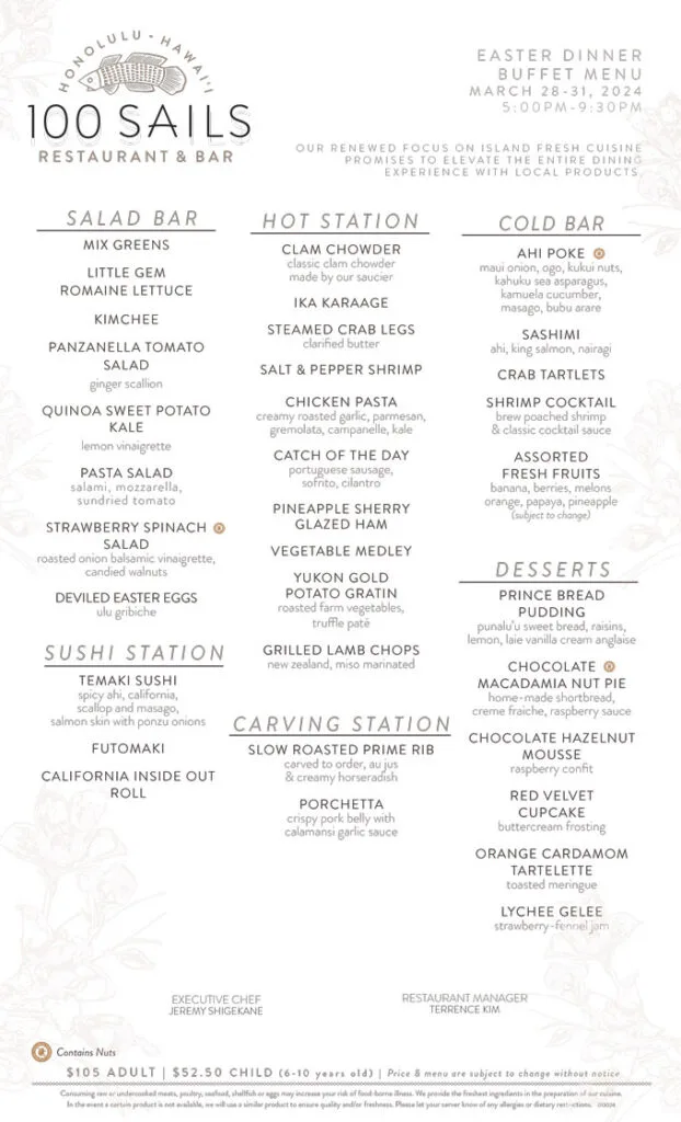 Easter Brunch Honolulu 2024, Lunch, Dinner, Events Foodgressing