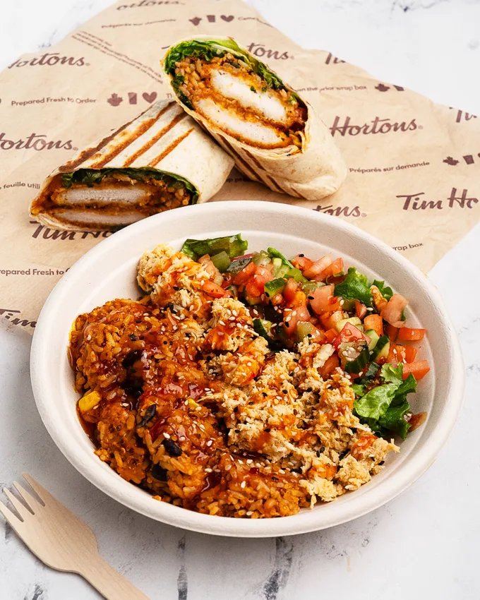 Tim Hortons Sweet Chili Chicken Loaded Bowl & Wrap
