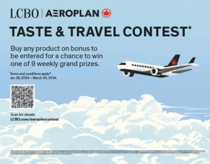 Earn, sip and soar with the new Aeroplan and LCBO Taste & Travel Contest