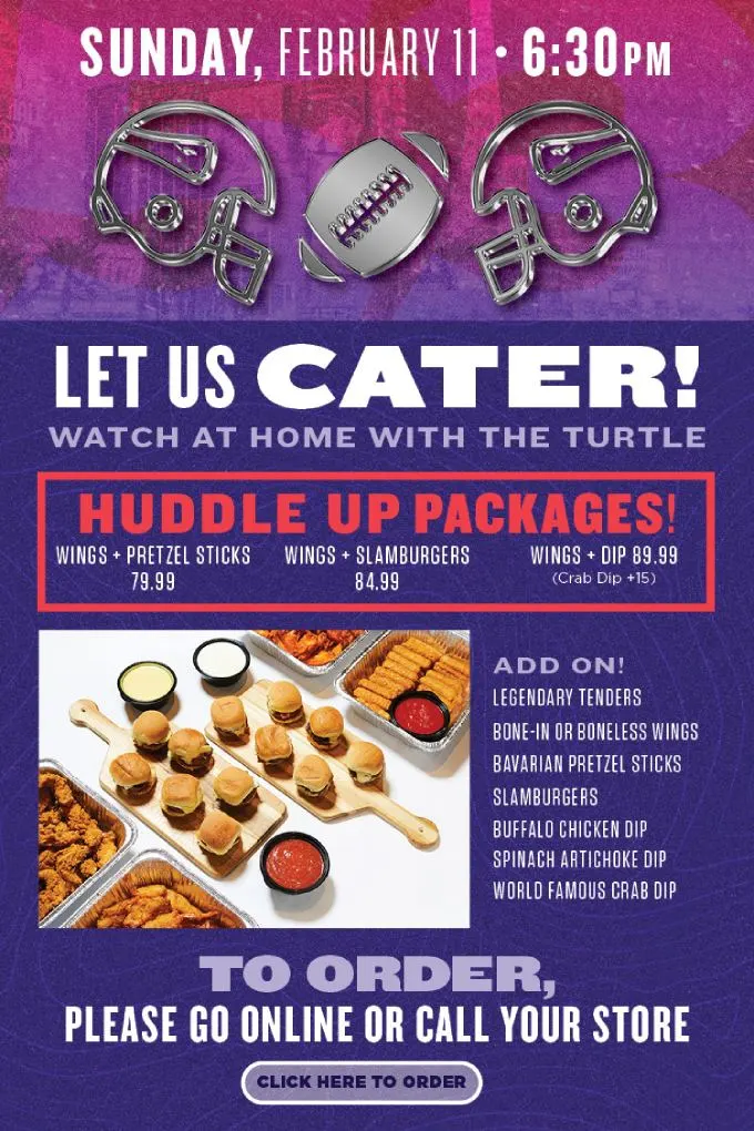 Super Bowl To-Go Specials, Food Deals & Watch Parties -- Bar Louie, Bad Daddy's, The Greene Turtle, Twin Peaks + More