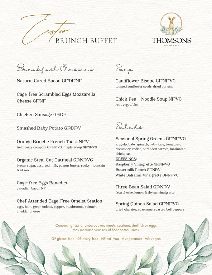 Easter Brunch Calgary 2024, Lunch, Dinner, Events
