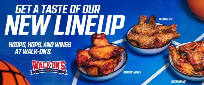 Walk-On's Sports Bistreaux Adds Three New Zesty Wing Flavors To Its Menu