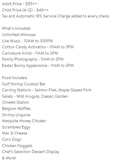 Easter Brunch Phoenix 2024 & Scottsdale, Lunch, Dinner