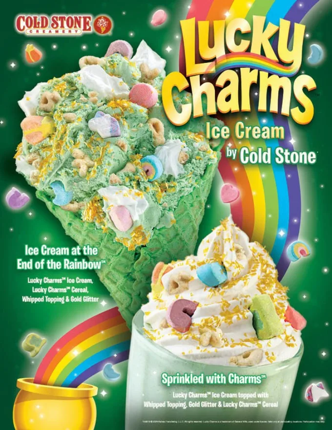 Get Ready for a Taste of Luck: Lucky Charm Ice Cream Returns to Cold Stone Creamery